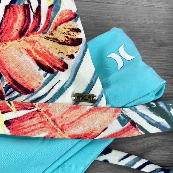 ☀️HURLEY☀️RIP CURL☀️CROSS BACK TRI HIPSTER SURF BOTTOM BIKINI SET - Picture 14 of 14